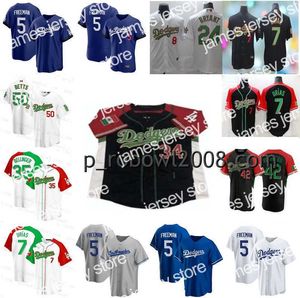 Maillots de baseball Julio # 7 Urias Dodgers Maillots Fernando Valenzuela Mexico Los Mookie Betts Bellinger Clayton Kershaw Justin Turner Muncy Scherzer