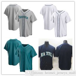 Baseball jerseys Ken Griffey Jr. 24 Jesrey Seattle White Navy Gray Green Cream Color Up Men Size S-XXXL gestikte mix en match All