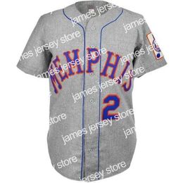 Baseball Jerseys Memphis Blues 1970 Road Jersey 100% gestikte borduurwerk s vintage honkbal jerseys aangepast elke naam elk nummer