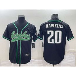 Baseball Jerseys Men's Pant's New Rugby Co Kits Kits Eagles 20 # Dawkins11 # Brown Cardigan Broidered Jersey