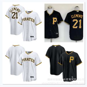 Baseball Jerseys Pirates Pittsburgh Clemente24 Blanc Black Game Player Name Jersey