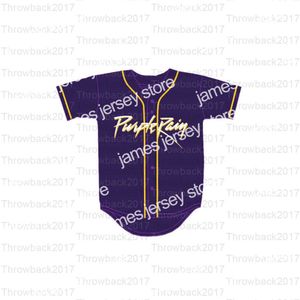 Honkbal Jerseys Prince Tribute Purple Rain Honkbal Jersey met Patch Custom Uw Naam Nummer Film Jersey