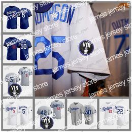 Camisetas de béisbol cosidas Mookie Betts VinPatch Jersey 67 Vin Scully Dodgers 12 Joey Gallo Trea Turner Freddie Freeman Cody Bellinger Will Smith Gavin Lux