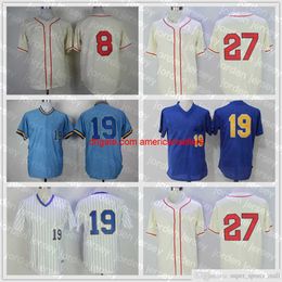 Jerseys de béisbol Jersey vintage 8 Ryan Braun 1948 19 Robin Yount 27 Carlos Gomez 1948 Hombres en blanco Mujeres Jóvenes