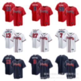 Baseball jerseys Warriors 27Riley/13ACUNA Jr./8rosario Red Uniform