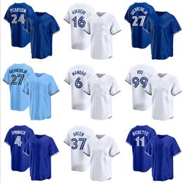 honkbal jerseys yakuda lokale coole base jersey dhgate 27 guerrero jr.11 Bichette 11 Bichette 68 Romano 37 Green 6 Manoah 16 Kikuchi 34 Gausman 24 Pearson