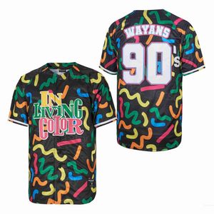 Baseball Moive In Living Color Jerseys 90 Wayans University Pure Cotton College Ademen Cooperstown Cool Base Vintage Black Team Met pensioen