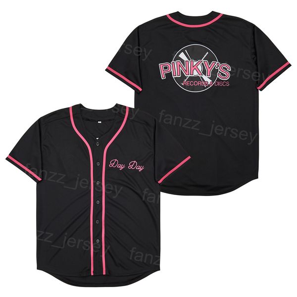 Béisbol Moive Pinkys Record Shop Próximo viernes Jersey Black Pinky's DayDay College University Algodón puro Transpirable Cooperstown Cool Base Retro Bordado Hombres