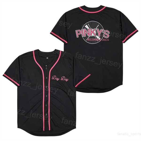 Béisbol Moive Pinkys Record Shop Next Friday Jerseys Black Pinky's DayDay College University Algodón puro Transpirable Cooperstown Cool Base Retro Bordado Hombres