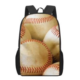 Baseballbeweging Gedrukte rugzak voor jongensmeisjes Tiener Kids Boektas Casual schoudertassen Opslag Backpack Travel Rucksacks