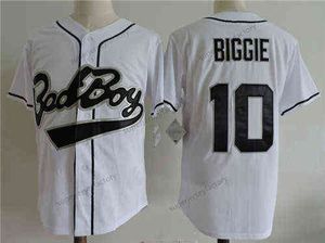 Béisbol Nuevo Biggie Smalls 10 Bad Boy Negro Blanco Béisbol Jersey Barato Badboy Biggie Smalls Jerseys 100% cosido S-3XL Rápido