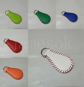 Baseball Softball porte-clés bijoux en cuir blanc sport porte-clés pour hommes femmes sac pendentif accessoires porte-clés cadeaux créatifs de603