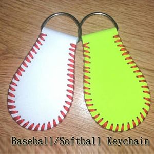 Porte-clés de baseball softball, porte-clés de softball en cuir, porte-clés cadeau de softball, porte-clés, baseball personnalisé, cuir véritable