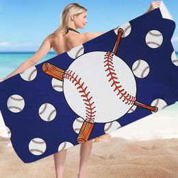 Baseball tennis Strandhanddoek Double Zid Velvet Snel drooggedrukte Strandhanddoek Dwel Badhanddoek Hemel handdoeken Toekjes groenblauw