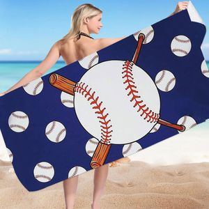 Tennis de baseball serviette de plage serviette double face velours à séchage rapide serviette de plage imprimé serviette de bain adulte serviettes de serviettes de ciel
