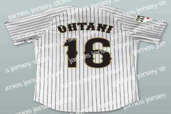 Baseball Vintage Mens Shohei Ohtani Japon Samurai Pinstriped Baseball Jerseys Blanc Black 11 Hokkaido Nippon Ham Fighters Stitche9830371