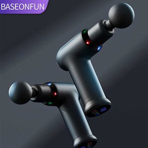 Baseonfun Hot Compress Gun Cool Led Light Elektrische massager Deep Tissue Spier Neck Body and Back Relaxation 0209
