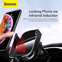 BASEUS 15W Auto Snelle Voertuig Automotische Inductie Draadloze Oplader Houder voor iPhone 12