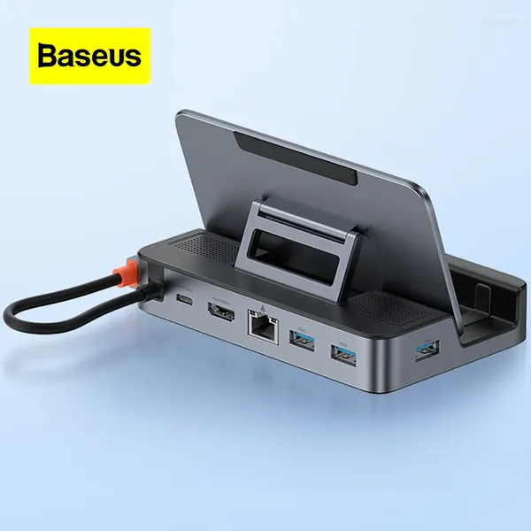 Baseus-convertidor HDMI multifunción 6 en 1, aplicable a Steamdeck, USB 3,0, pantalla de proyección de juegos, estación de acoplamiento HUB de ratón