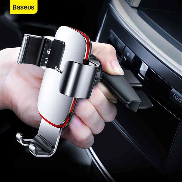 Baseus Gravity Phone Mobile Samsung para Huawei Car CD Slot Air Vent Mount Holder Stand Metal Bracket Accesorios246Q