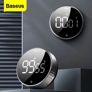 Baseus LED Digital Kitchen Timer voor het koken Douche Studie Stopwatch Wekker Magnetische elektronische aftellen tijd 240429