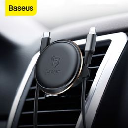 BASEUS Magnetische Auto Telefoonhouder Organizer Air Vent Mount Stand W / Cable Clip voor Samsung Xiaomi 360 Rotatie Auto Ondersteuning