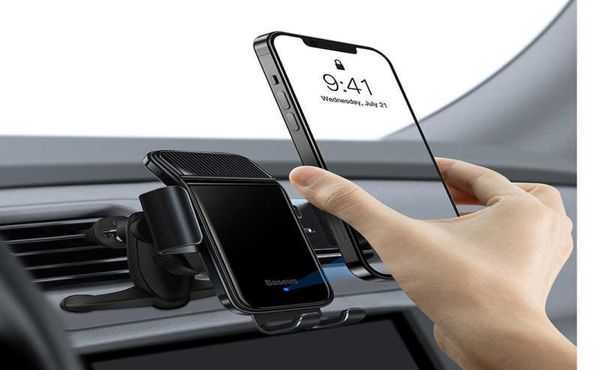 Support de téléphone de voiture magnétique Baseus Solar Power Wireless Car support de téléphone portable pour iPhone 12 13 Samsung Car Holder4348270