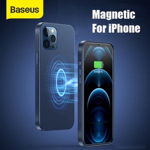 Baseus Magnetic Leather 12 Pro Max Phone Back Funda original Funda completa Simple
