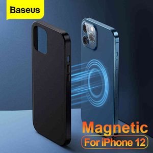 Baseus teléfono magnético 12 Pro Mini Funda de cuero a prueba de golpes contraportada 12Pro Max 12Mini Coque Shell