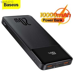 Baseus Power Bank 10000mAh Batterie Externe 20000 mAh Powerbank PD 20W Charge Chargeur Portable Pour iPhone Xiaomi mi Poverbank L230712