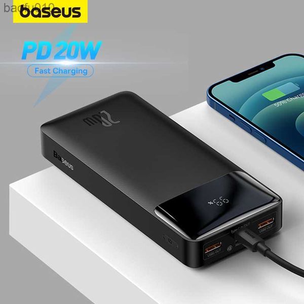 Baseus Power Bank 20000mAh/10000mAh PD cargador de batería portátil de carga rápida para iPhone 11 12 Pro Max Xiaomi L230712