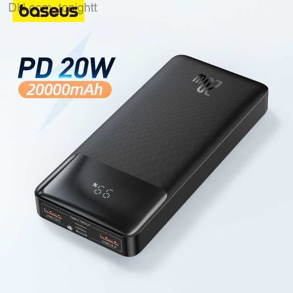 Baseus Power Bank 20000mAh Cargador de teléfono móvil 30000mah Batería externa portátil Powerbank Carga rápida para iPhone 14 Q230826