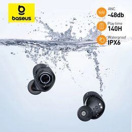 Écouteurs sans fil Baseus Ture 48 dB Annulation de bruit Bluetooth 5.3 Headphones 140H IPX6 Sport imperméable TWS Earbud 240510