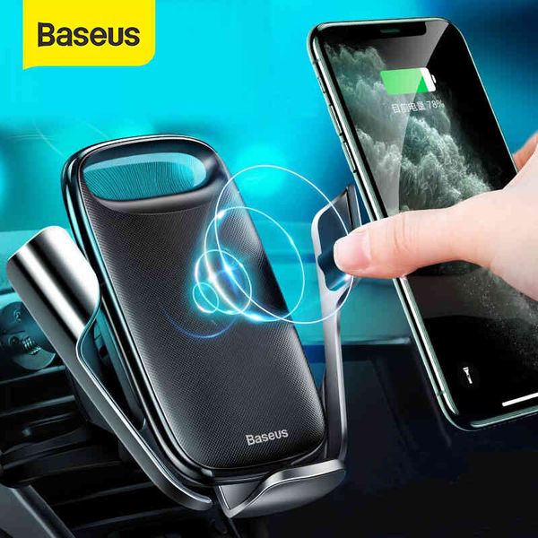 Soporte de coche inalámbrico Baseus soporte eléctrico de carga rápida de 15W para Samsung Iphone 11 Pro Max soporte de teléfono soporte automático de gravedad