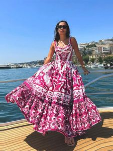 Basique décontracté une ligne robe de vacances femmes mode taille haute ourlet bouffant Maxi robes mode Banquet bal robes formelles dame 2024