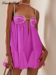 basic casual dresse s jurk sexy ketting vouw slip ruche tube tops mini mouwloos vrouwelijk 2023 zomer mode effen dames vestidos 230721