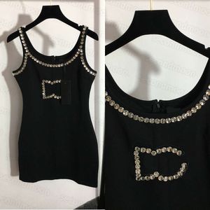 Basic Casual Jurken 2023 Glanzende Strass Sexy Vrouwen Bodycon Jurken Club Party Zwarte Jurk Designer Ademende Mode Kleding