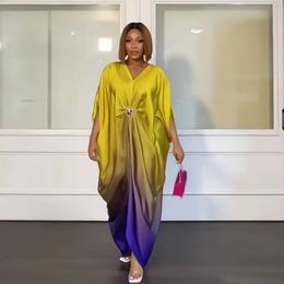 Basic Casual Dresses 2023 Zomer Afrikaans modeontwerp Chiffon Rayon -jurk Nigerias Nieuwste Abaya Q240430