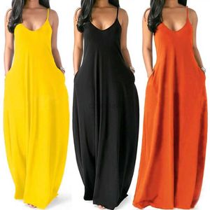 Basic casual jurken 50% hete verkoop !!!Vrouwen kleden slinger ademende zomerkleding vrouwen mouwloze lange jurk om te winkelen 240419