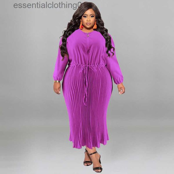 Vestidos casuales básicos 5XL 4XL Tallas grandes Vestidos largos Mujeres Cintura alta Cuello en V Batas Primavera Otoño Nuevo Tamaño grande Ropa de calle Vestido maxi de gran tamaño Vestidos L230918