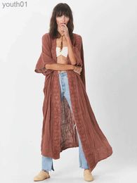 Robes décontractées de base Cover Up Femme Kimono Lace Trim Bohemian MAINTURE CAPE SOLIDE PAEO SUMBRES SUMPRES SUPPLES SUIVANTS SOIRES YQ240402