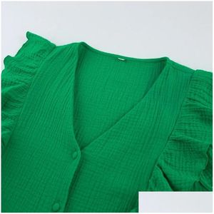 Robes décontractées de base Robe d'été pour femmes en coton y V