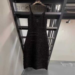 Basic Casual Dresses Designer 2024 lente/zomer nieuwe zwarte elegantie luxe zware industrie ontwerp geavanceerde dames tanktop jurk 6T5O
