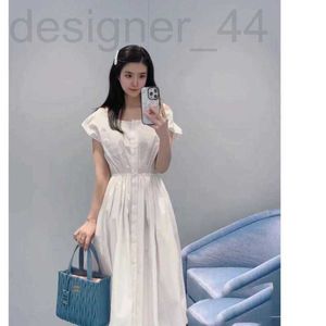 Basic Casual Jurken ontwerper 23sdress dameskleding zomerjurken Jarretel off-shoulder witte jurk elastische taille groot A zoom rok kwaliteit a1 0T2N