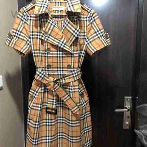 Basic Casual Dresses Designer B Family's nieuwe pure katoenen korte mouwen klassieke mode Slim Fit -jurk 1VKO