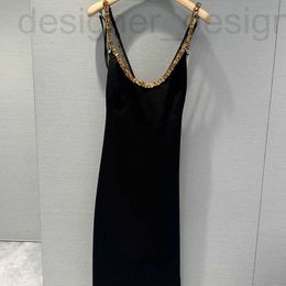 Basic Casual Jurken designer merk Rich erfgename sexy backless jurk diamant ingelegd zwart formeel jarretelrokje miu stijl onderkant lange lente GVE2