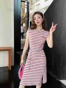 Basic Casual Dresses Designer Brand Sweet and Spicy Style Dress High-End European Style, Famous Lady Mouweless T-Shirt Beautiful Westernized Rok R020