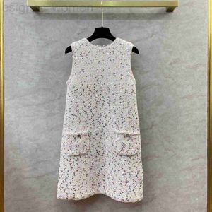 Basic casual jurken Designer kleurrijke kralengolf streep mouwloze jurk voor de kleine geurige windgolf met damesgolf stippellijn kralen