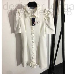 Robes décontractées de base designer Designer femmes Robe chemise de marque Conception à lacets lettre revers à manches courtes Été Vêtements pour femmes de haute qualité YJX8 TTHH