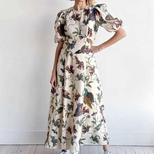 Robes décontractées de base robe de créatrice nouvelle mode personnalisée pour cent oiseaux imprimer slim fit